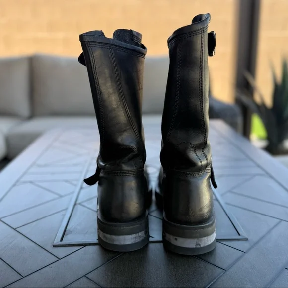 Harley-Davidson Black Motorcycle Boots with Buckles - Picture 6 of 11